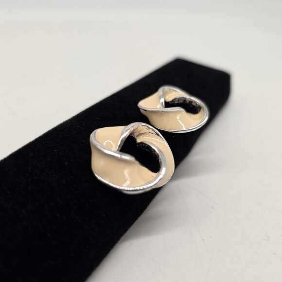 Celtic Knot Earrings Post Enamel Bold 80s Geometric Irish Jewelry Gift - Picture 3 of 6